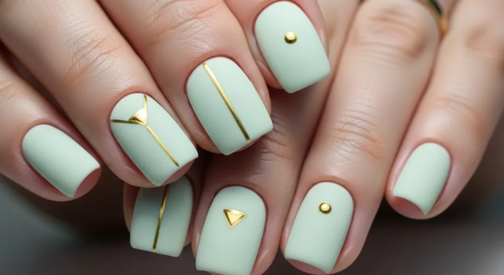 Mint Green Minimalism nails