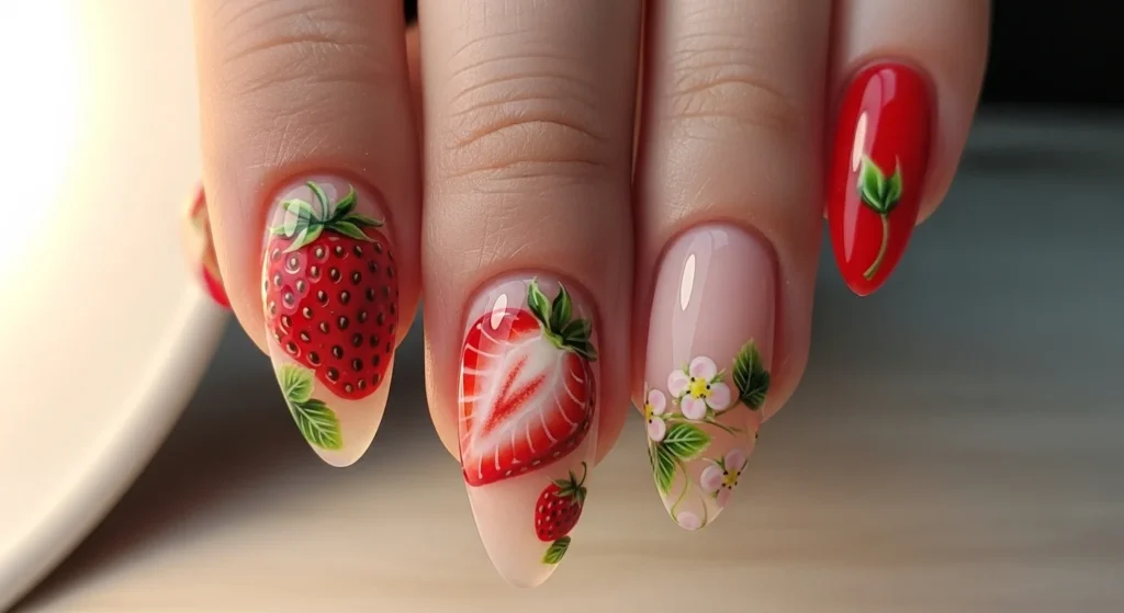  Strawberry Nail