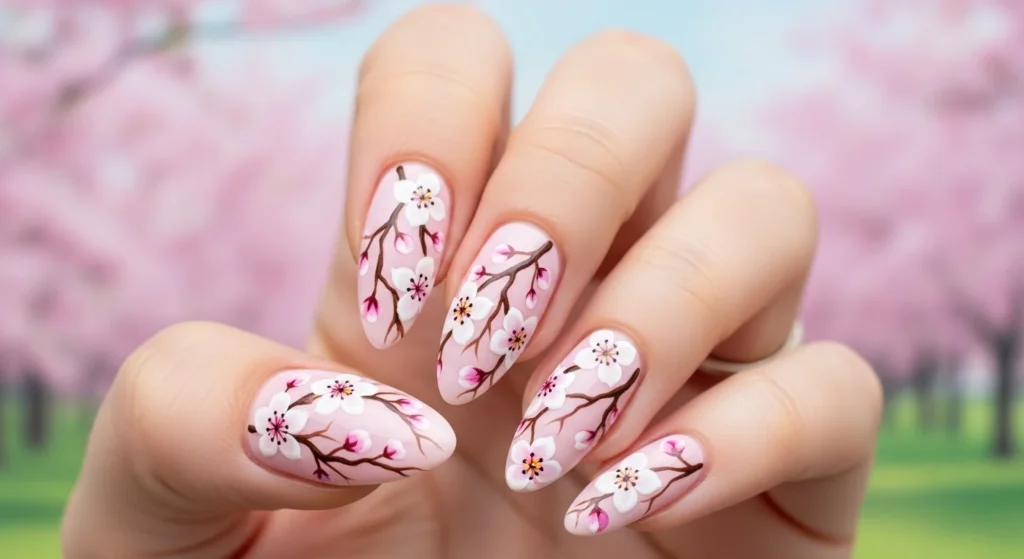 Cherry Blossom nails