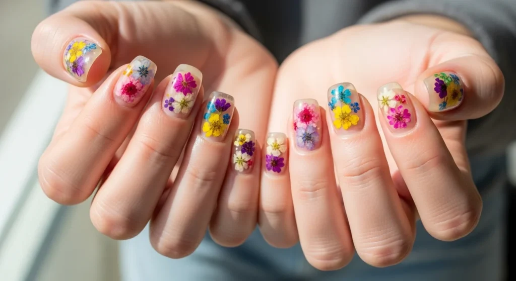 Pressed Flower Nails