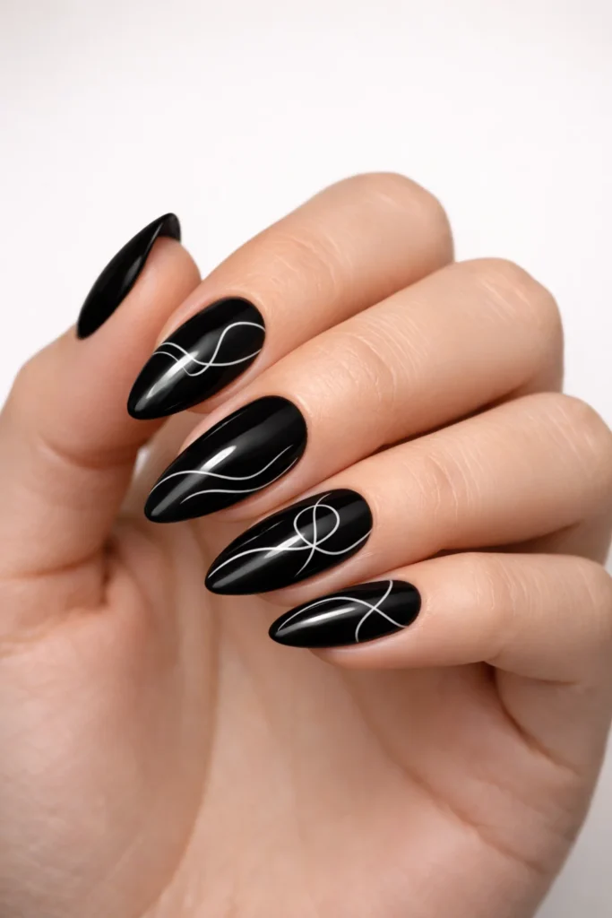 Black & White Minimal nails