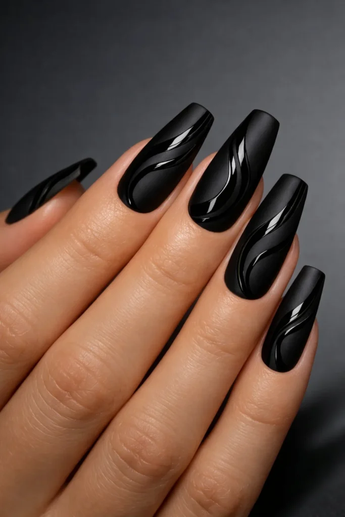Matte Black nails