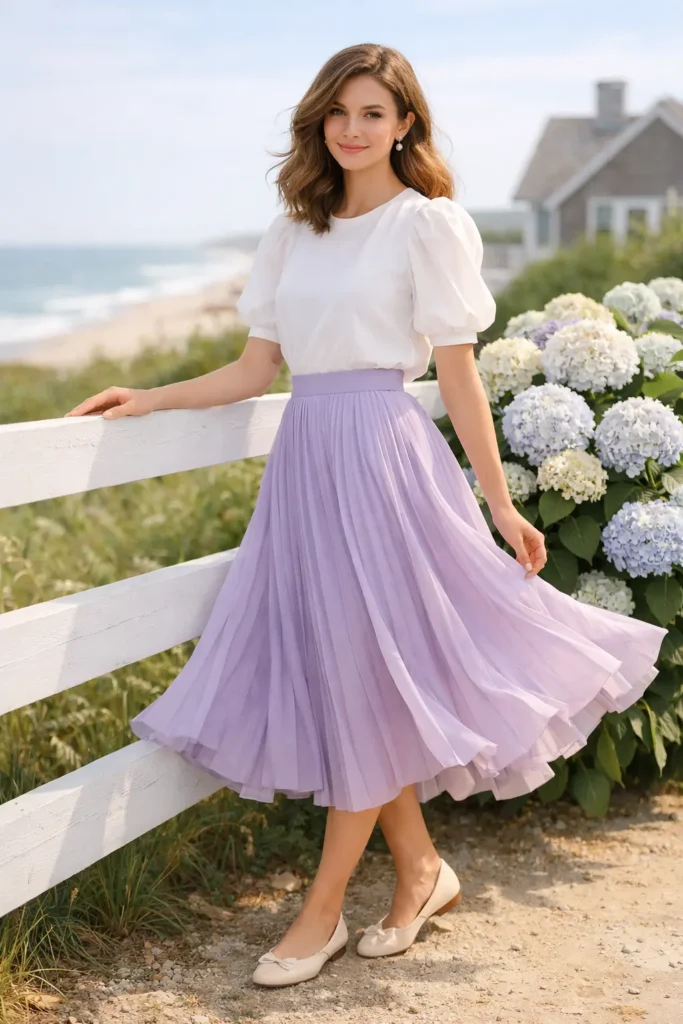 Lavender Pleated Skirt