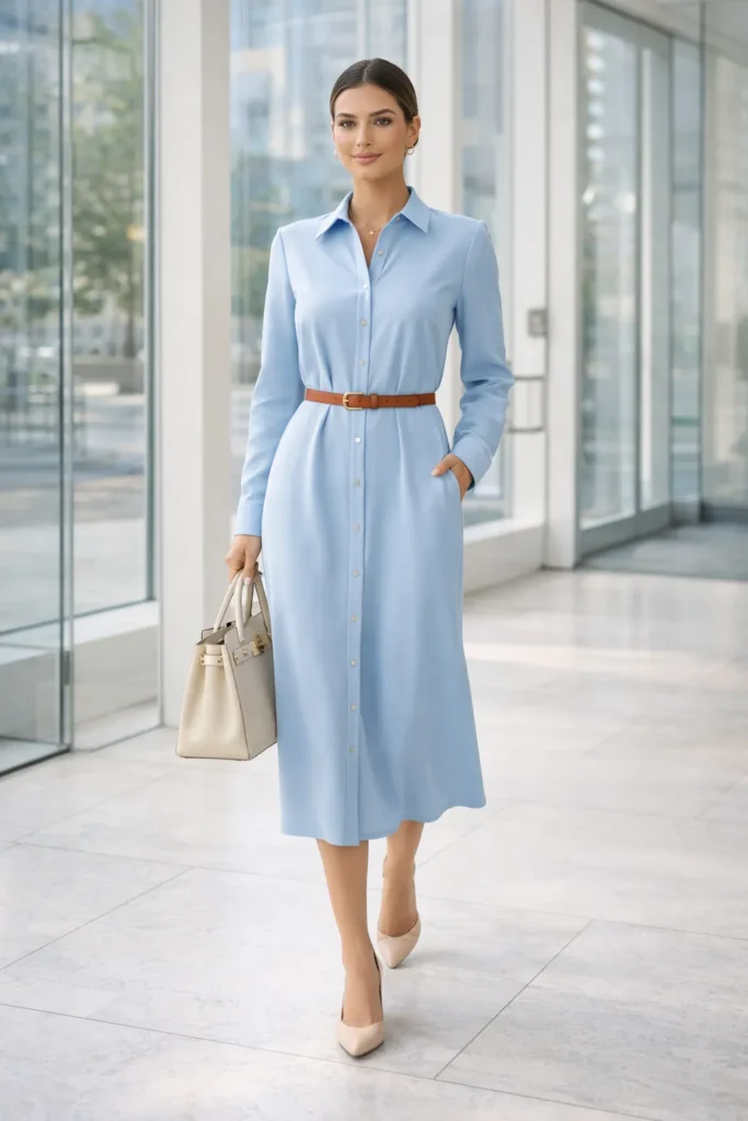  Blue Shirt Dress
