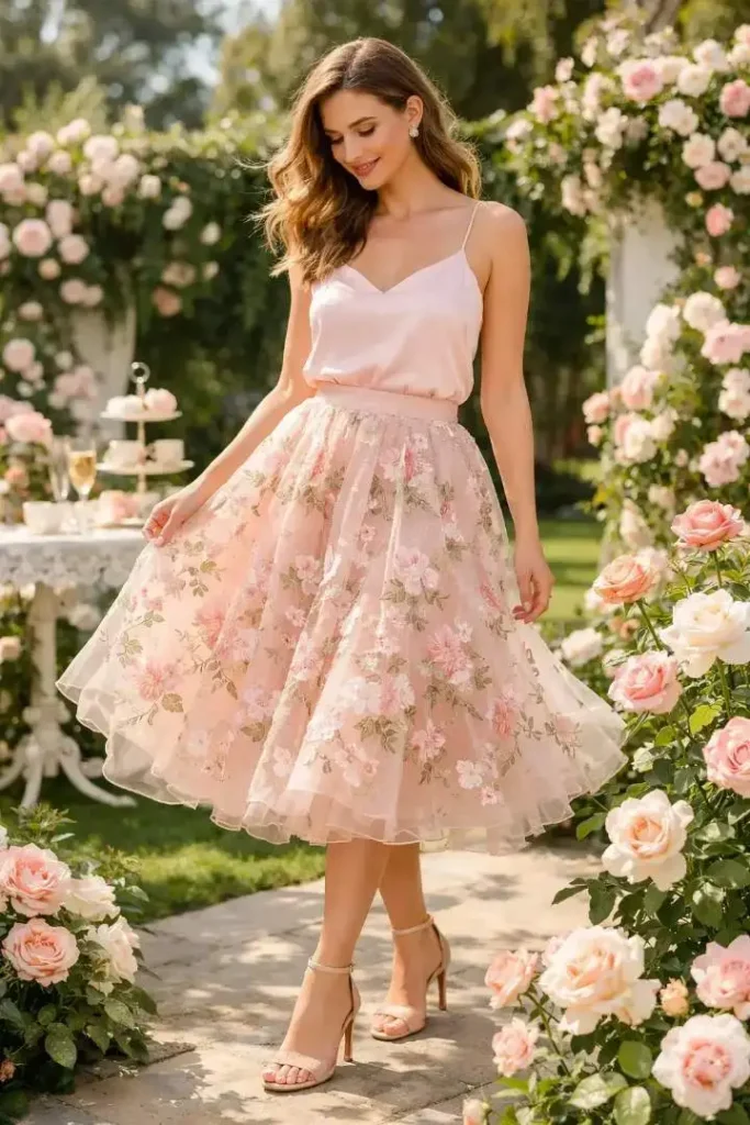 Floral Organza Skirt 