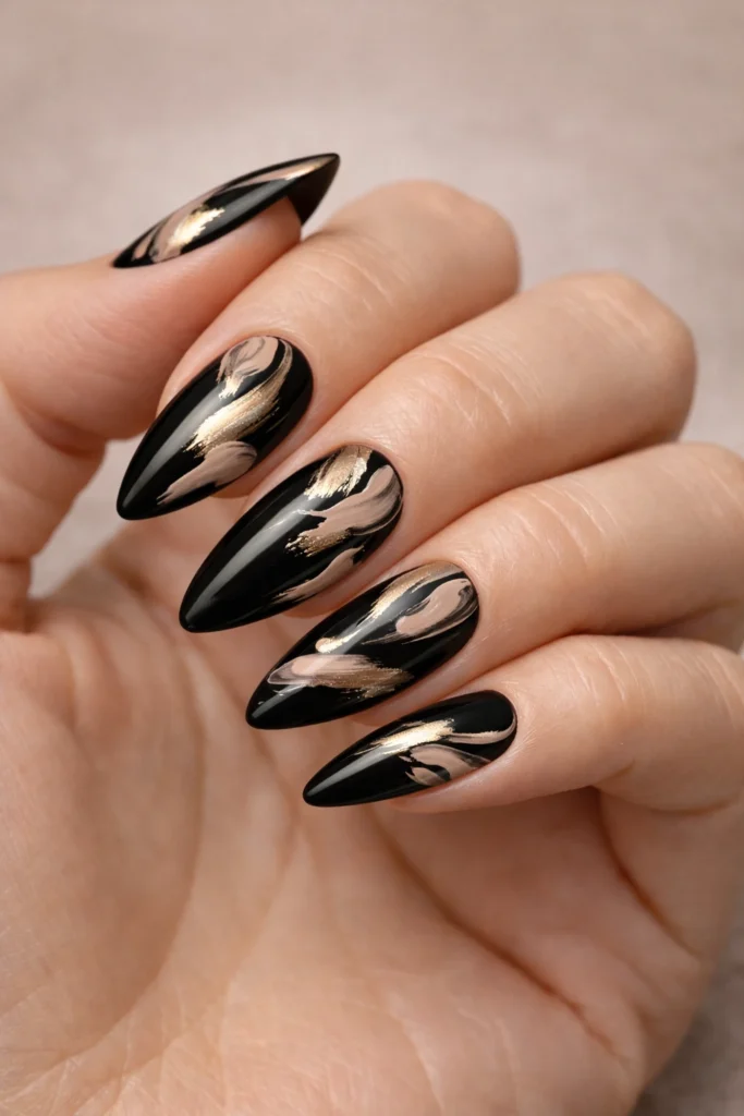 Black Abstract Nail 