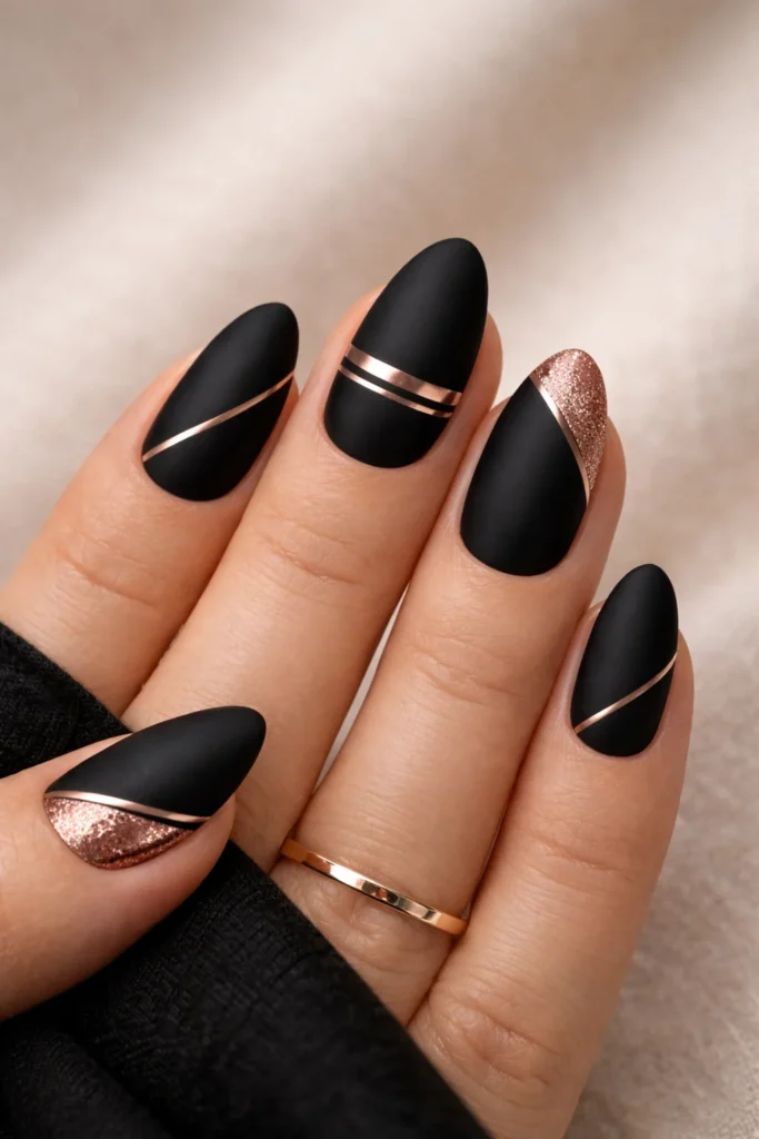  Black & Rose nails