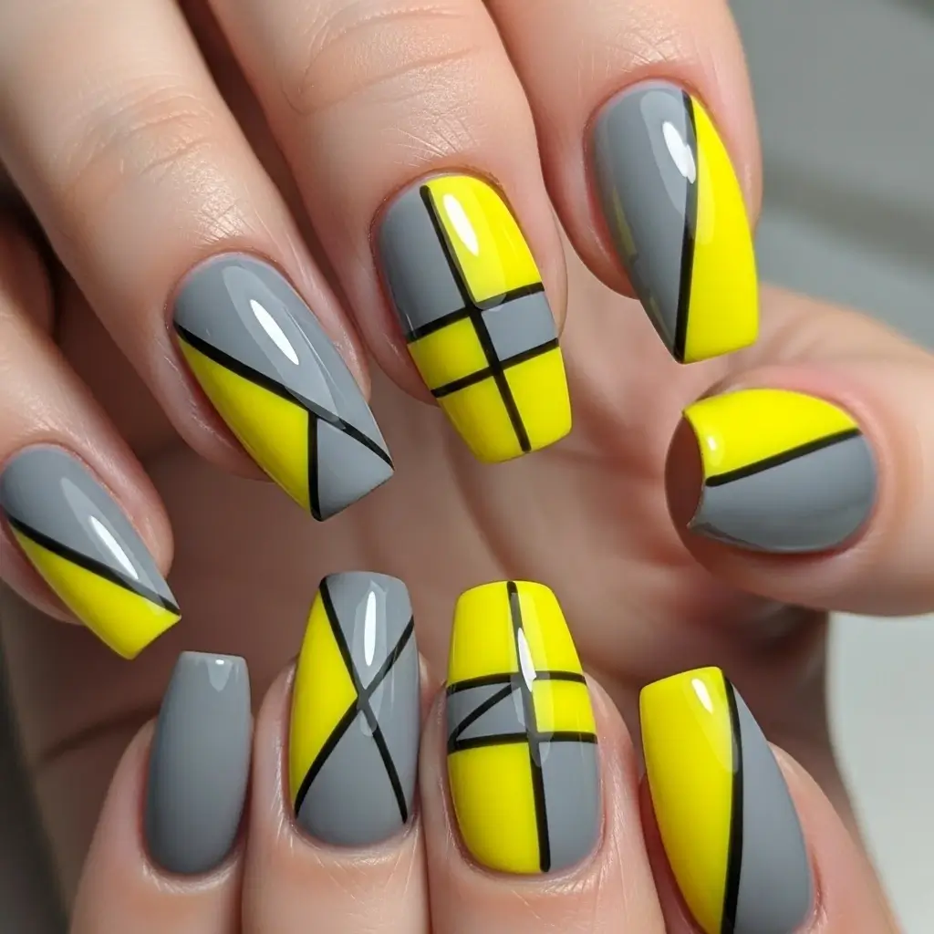 Geometric Shapes Nail Art