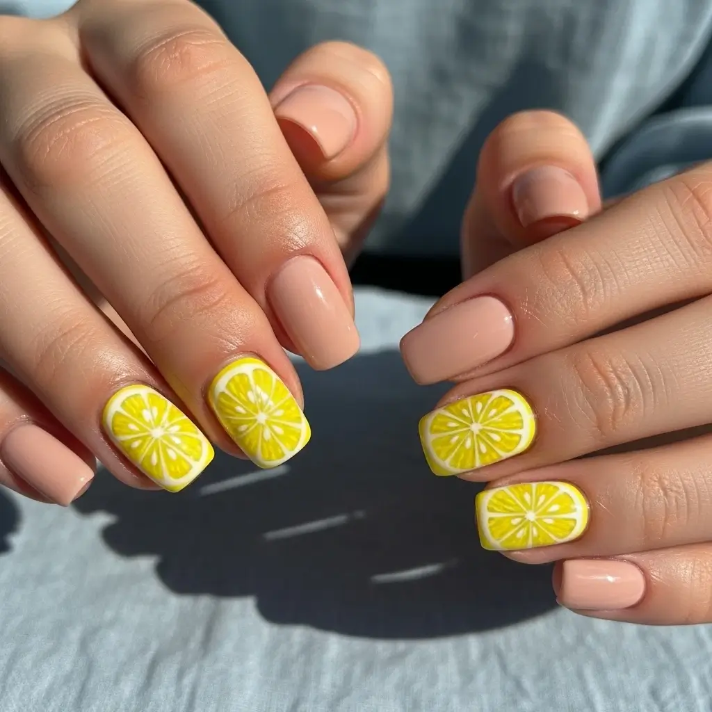 Lemon Slice Nail Art