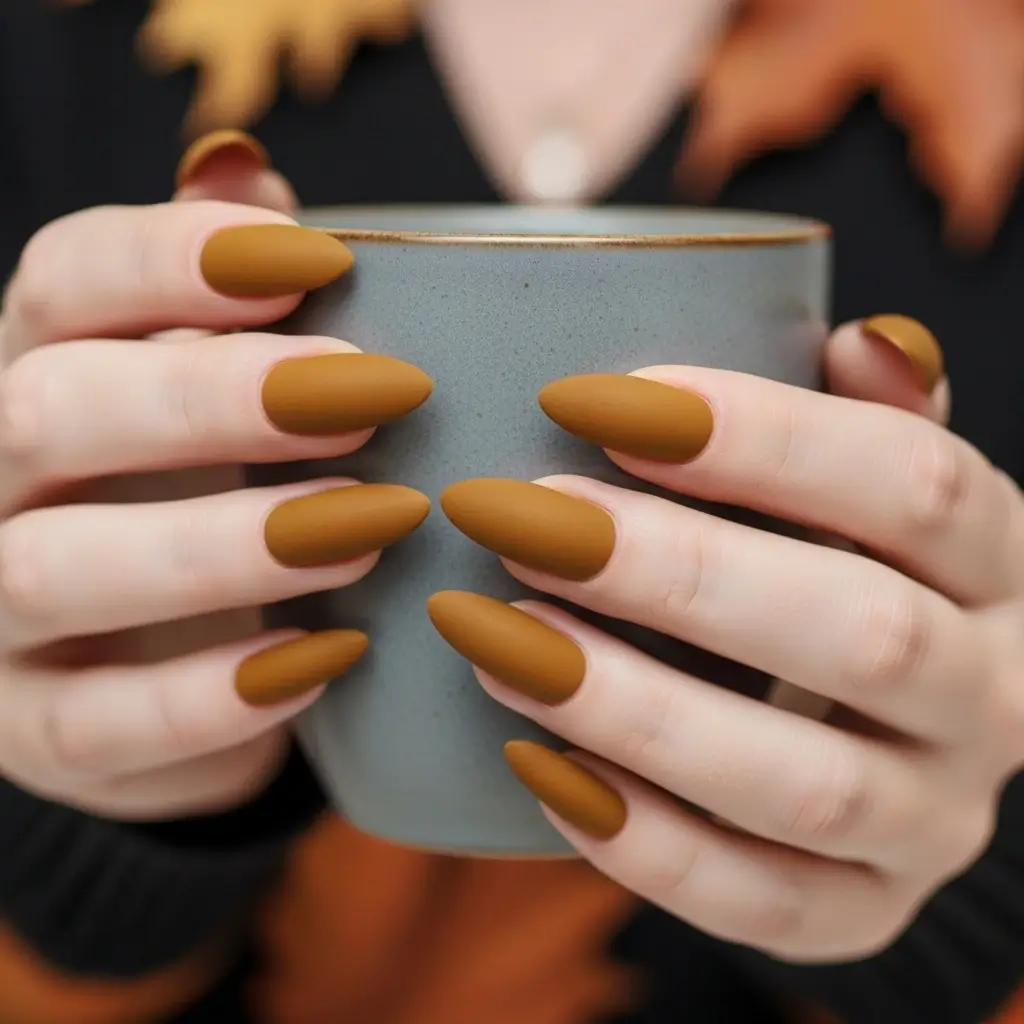 Matte Mustard Nail Art