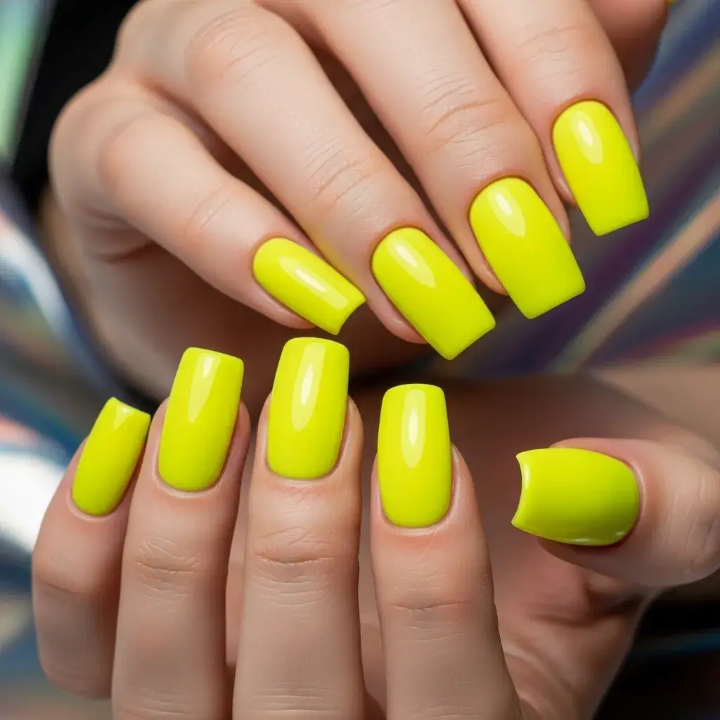 Neon Yellow Statement Nails