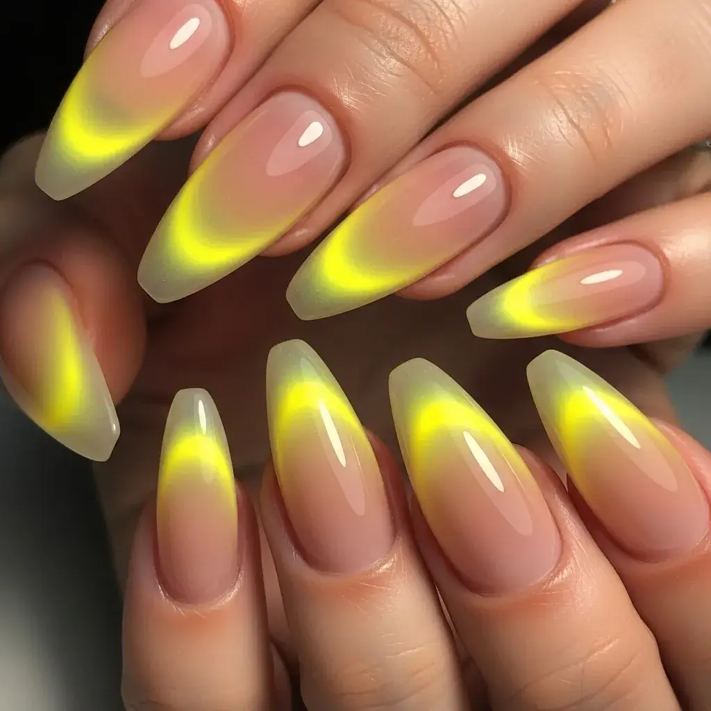 Yellow Aura Nails Art