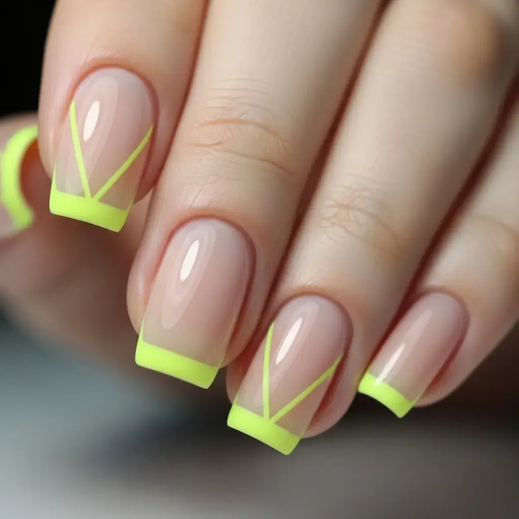 Yellow and Nude Nails